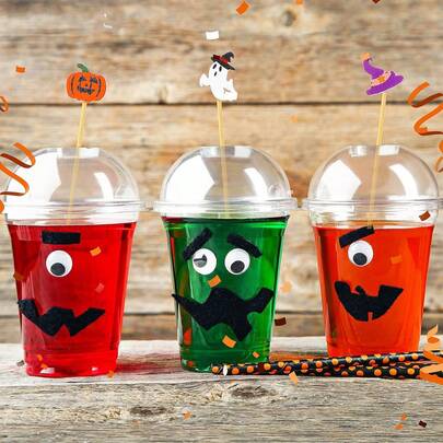 20/50/100/200pcs Halloween Decorative Picks, Suitable For Fruits, Desserts, Snacks, Cakes, Salads, Appetizers, BBQ, Decoration. Suitable For Daily Home Use, Various Parties, Restaurants, Kitchens, Bakeries, Dessert Shops, Fruit Shops
