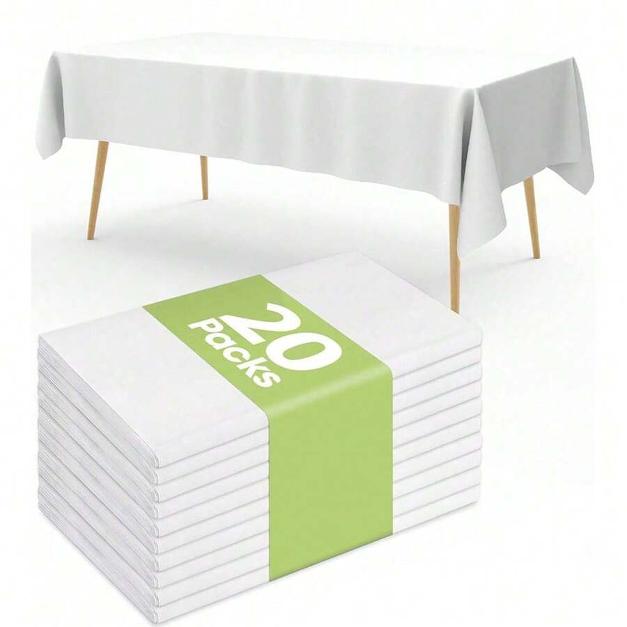 3pcs/12pcs/20pcs Solid Color Square Disposable Plastic Tablecloth Waterproof Stain-Resistant Easy To Clean Home Supplies
