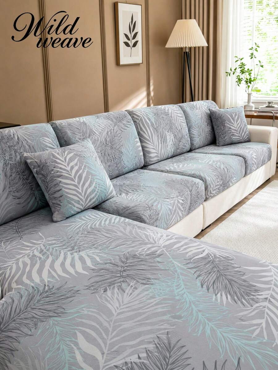 1pc Printed Milk Silk Sofa Cushion Cover, High Elasticity Removable Washable All-Season Sofa Protector, Suitable For Kitchen, Living Room, Bedroom, Balcony Garden And Multiple Occasions, Single Piece Sold Not Set