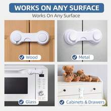 Equipo de protección de embalaje para desbloqueo, bloqueo de antiazote de mano, bloqueo de protección antiapertura de cajón de refrigerador - Varios estilos - Ver 3