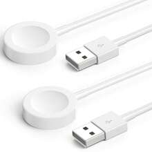 1-2件裝 磁吸式手錶充電器 USB-A 磁吸無線快充 USB 充電器 便攜式，相容於 Ultra 系列 10/9/8/7/6/SE/SE2/5/4/3/2/1 - 白色 - 查看 10