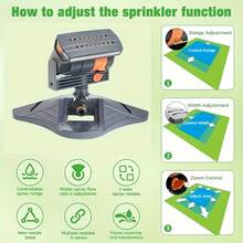 1pc Garden Sprinkler, 16 Nozzles, 180° Rotatable Adjustable Spray Head, Automatic Irrigation System, Wide Coverage, Easy Installation, No Electricity Required, Suitable For Lawn And Garden Watering - Multicolor - View 5