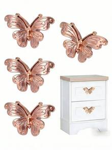 mayzolla 3/6/9 Pcs/Set Butterfly Drawer Pull Knob Gold Cabinet Dreeser Handle Butterfly Designed For Modern Home Drawer Cabinet Door, Wine Cabinet Handle - Multiple Styles - View 3