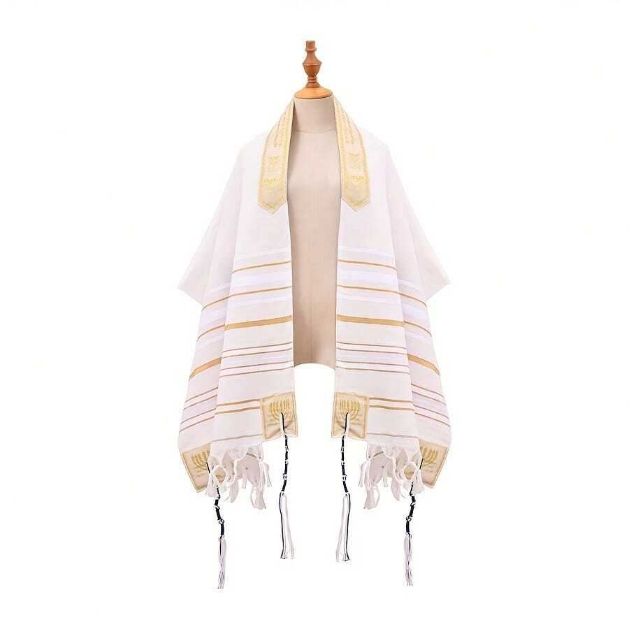 1Pc Blue Red Candlestick Shawl Morning Shawl Scarf 52cmx180cm - Golden Fat Candle - View 1