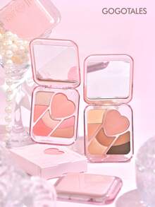GOGO TALES Palet Multifungsi Dreamy Glow, Nuansa Klasik Berkilau dan Matte, Mudah Dibaurkan, Tahan Air dan Keringat, Tahan Lama, Palet Blush dan Eyeshadow All-In-One 7 Warna, Cocok untuk Pemula GOGOTALES - G04 #Truffle lembut - View 10