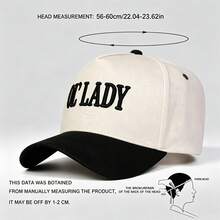 1件女款雙色「OL' LADY」刺繡字母帽,男款可調節帽子,防紫外線遮陽帽,適合休閒穿著、派對、旅行與度假禮物,送給媽媽和愛人的最佳禮物 - 多色 - 查看 8