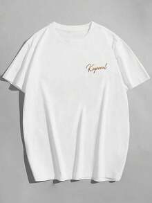 Camisetas de Verano para Hombre Ajustadas, Blancas con Cruz Dorada e Impresión del Logo Kaporal, Perfectas para Vacaciones, Viajes y Playa - Blanco - Ver 6