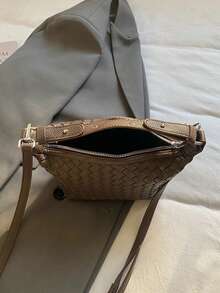 Super Popular Woven Handbag For Women 2026 New Style Large Capacity Internet Celebrity Shoulder Bag Versatile Crossbody Bag - Coffee - View 11