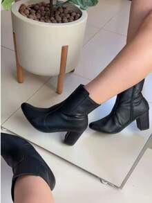 Women Mid-Calf Boots - Black - View 2