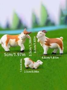 開齋節羊群苔蘚微景觀羊造型裝飾品，農場場景景觀裝飾配件，桌面迷你擺飾，汽車裝飾禮物，適用於戶外庭院、花園、室內房間及花盆裝飾 - 彩色 - 查看 8