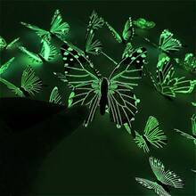 12pcs Fluorescent Butterfly Wall Stickers Outdoor Decor 3D Colorful Realistic Butterfly Decoration - White - View 4