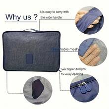6pcs Set Diagonal Stripe Travel Luggage Organizer Bags, Multi-Functional Luggage Organizer With Clothing, Shoes And Underwear Bags, Space-Saving, Clothes Classification Storage Packing Portable Storage Bags, Travel Supplies Set Underwear Organizer Storage Bags, 6 Sizes, Reusable And Washable, Essential Organizer Bags For Travel And Business Trips - View 11