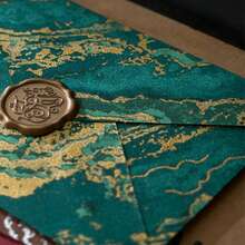 10 pièces, Ensemble d'enveloppes dorées vintage, papeterie de style artistique manuscrit pour petit ami et petite amie, comprend 10 enveloppes (motif aléatoire), parfait pour toute occasion - Ensembles - Voir 5