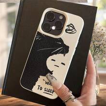 [Fast Local Shipping] Phone Case For Apple 17 16 15 Promax: Direct Wholesale From The Factory Ivory White With Lychee Pattern And Large Hole / For 17PROMAX Fashionable And Creative Phone Case With UV Printed Sleeping Cat, 2D Flat Design In TPU With Comfortable Grip For IPhone 17/16/15/14/13/12/11/8/7 Plus Pro ProMax, Best Gift For - 圖片1PCS - 查看 3