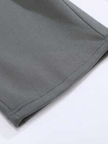 Men's Loose Casual Solid Color Straight Leg Pants, Versatile Casual Straight Leg Sweatpants - Dark Grey - View 6