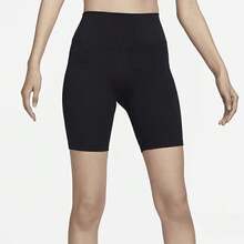 Nike Women's Solid Color Slim Fit Comfortable Elastic High Waist Sports Shorts - Black - View 2
