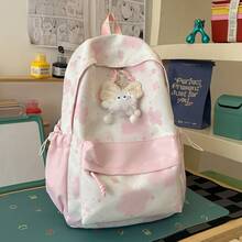 LECEY Mochila de gran capacidad para estudiantes de secundaria, preparatoria y universidad para mujeres - Rosa - Ver 5