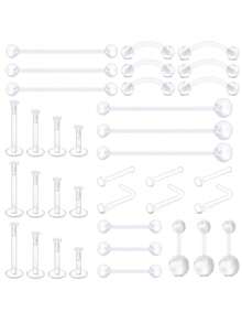 CIZME Penahan Tindik Transparan untuk Kerja, Cincin Hidung Bioflex Plastik, Anting-anting, Tindik Perut, Septum, Alis, Bibir, Tulang Rawan, Tragus, Perhiasan Tindik - Clear - View 13