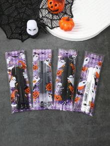 50/100 piezas Bolsas transparentes para dulces de Halloween, Bolsas pequeñas de regalo con diseño de fantasma y calabaza de Halloween, Decoraciones de Halloween, Bolsas pequeñas de regalo para fiesta de Halloween, Bolsas de dulces para truco o de Halloween, Bolsas de dulces para fiesta de bebé, Bolsas de empaque para espino dulce de Halloween, Bolsas de empaque de alimentos para fiesta de Halloween, Suministros de repostería de Halloween, Bolsas de regalo de dulces de Halloween, Bolsas de repostería de cocina, Bolsas de decoración de regalos pequeños, Bolsas de relleno para fiestas - Halloween a cuadros morados estilo mixto - View 6