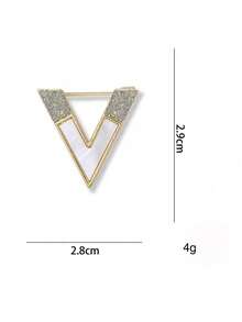 1pc V-Shaped Deluxe Brooch For Women, Collar Pin To Prevent Exposed Chest Outfit, Versatile Clothing Accessory - A V-shaped brooch - View 5