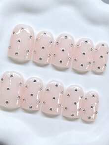 Shecass 10pcs Handmade Press-On Nails, Short Length, Suitable For Summer Vacation And Graduation Party - Multicolor - View 3