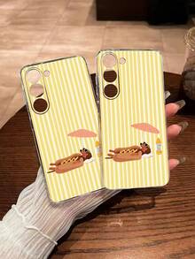 1pc Advanced Striped Funny Dog Slogan Transparent Soft Protective Case Compatible With Huawei Honor, Galaxy A04e/12/A13/A14/A34/A50/A52/A53/A54/S21/S22/S23/S24/S25 /S25Ultra/S25FE/S26/S26 PLUS/S26 ULTRA/S26 EDGE/ 6A/7A/8A/ 12T/13T/15T/15 TPRO - Clear - View 2