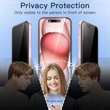 3pcs 28° Privacy Anti-Peeping Tempered Glass Screen Protector Compatible With IPhone 17 Pro Max/17 Air/16 Pro Max/16 Plus/15 Pro Max/15 Plus/14 Pro Max/14 Plus/13 Pro Max/13/12 Pro Max/12/11 Pro Max/11/XS Max/XR/XS/X/8 Plus/8/7 Plus/7 Series Full Screen - Black - View 2