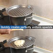 Linlin Stationery Store Stainless Steel Spaetzle Maker Lid With Scraper Traditional German Egg Noodle Maker Pan Pot Spaghetti Strainer - View 3