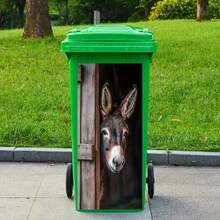 Cute Puppy, Squirrel, Bird Printed Trash Can Sticker, Waterproof PVC Outdoor Trash Can Poster, Tear Off Film Sticker, Available In Four Sizes - 1PC - View 43