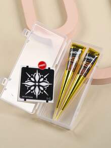 STARTTOOS 2pcs/Pack Black Body Art Hand-Drawn Tattoo Cream With Storage Box, Semi-Permanent Tattoo Painting Ink For Wrist And Body, Long-Lasting Color, Semi-Permanent Plant-Based Tattoo Ink - Black - View 2