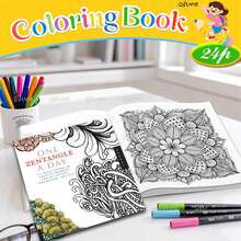 One Zentangle A Day Coloring Book, 24 Pages Intricate Mandala & Abstract Zentangle Line Art, 6-Week Creative Drawing Guide For Relaxation, Inspiration & Fun, Ideal For Hand Coloring, Art Decor & Stress-Relief Leisure - Coloring Book - View 6