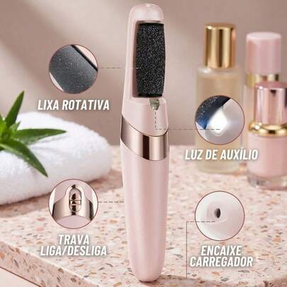 Aparelho Elétrico De Lixar Pé Removedor Calo Esfoliação Pedicure Portátil Recarregável Rosa Lindo