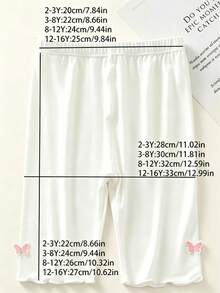 1/3件組 粉色幼童女童 7/10 莫代爾打底褲，蝴蝶印花彈性夏季緊身褲，返校季，完美禮物，可搭配洋裝 - 彩色 - 查看 9
