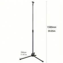 Heavy-Duty Thickened Metal Microphone Floor Stand, Stable And Anti-Shake, Rotatable And Height-Adjustable, Professional Live Broadcast, Performance And Recording Accessory - Black - View 5