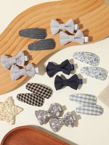 16pcs Multi-Color Pattern Bow Hair Clips, Non-Slip Fixed Gentle Cute Hair Accessories, Suitable For All Seasons Travel And Daily Wear - Mixed color - View 14