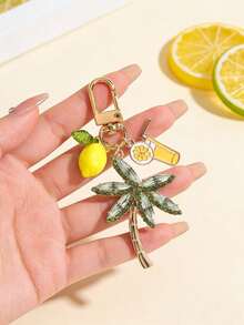 手工編織拉菲亞椰子樹吊飾，附貝殼與海星元素，波希米亞度假風，海洋合金吊飾，夏威夷風格，適用於背包、錢包裝飾、耳機包配件、車用吊飾，時尚極簡滴油珠寶飾品，適合女性日常配戴、度假與派對，獨特小禮物，適合生日、週年紀念、派對、情人節、伴娘禮物，送給他/她的禮物 - 彩色 - 查看 12