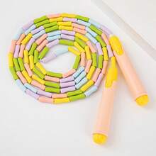 1pc Dual-Color Bamboo Joint Jump Rope, Cartoon Non-Slip Handle For Comfortable Grip, Segmented Bamboo Joint Structure Flexible And Anti-Break, Effectively Prevents Rope Tangling And Knotting. Adjustable Rope Length, Suitable For Daily Exercise, Racing Competitions, Lightweight Durable And Easy To Store, Ideal For Home And Campus Sports, Helps Effortless Jump Rope, Scientific Exercise To Improve Fitness. - Multicolor - View 5
