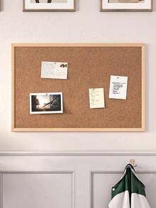 1pc Cork Bulletin Board, Oak Frame Cork Board, Office And Home Decor Pin Board, Home And School Message Board Or Vision Board, Home Decor, Back To School Classroom Decor, School Supplies - 1PC - View 7