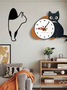 1pc Cat Head & Tail Metal Wall Art, Metal Cat Line Art, Cat Lover Gift, Cat Metal Sign, Bedroom, Living Room, Bathroom Wall Decor, Minimalist Decorative Hanging Ornament - Multicolor - View 4