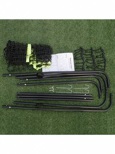 Professional Galvanized Steel Pipe Rebound Soccer Baseball Goal Black