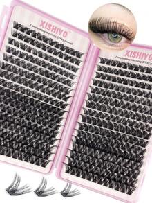 384pcs Single Lash Extensions, Lash Book, Cluster Lashes, DIY Lash Extension Kit (Includes Tweezers, Lash Glue, Lash Brush, Cluster Lashes, Single Lashes, False Lashes) - Multicolor - View 10