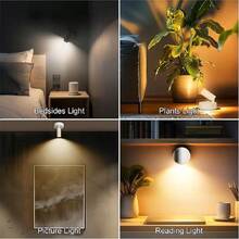1pc Rechargeable LED Mini Spotlight, 3 Color Temperature Switching With Stepless Dimming, Can Be Wall-Mounted As Indoor Ambient Wall Light Or Floor-Standing For Plant Lighting, Also Hanging As Small Pendant Light. Designed For Focused Decorative Lighting Of Paintings, Ornaments And Artworks, Multi-Angle Adjustable Focus Spotlight, Suitable For Home, Exhibition Hall And Potted Plants - Multicolor - View 11