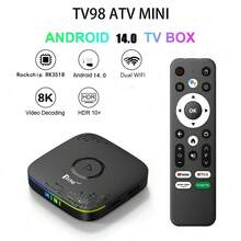 Q96 OHP Mini TV Box HD 4K Android 14 Dual WiFi 4G 5G Set-Top Box RK3518 64G Voice Remote Control Smart Media Player IPTV - Black - View 1