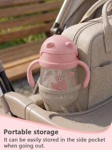 Meoky Multidirectional Straw Cup For Kids, Leak-Proof Weighted Straw Cup With Transition Handle, Suitable For Children 6 Months And Above - Pink - View 5