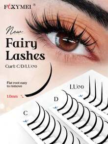 FOXYMEI 120束裝 新仙女卡通睫毛 C/D/LU(M) 捲度 8-15mm 單根睫毛接片 0.07mm 快速豐盈卡通睫毛接片 完美眼妝 超柔軟 初學者友善 - D - 查看 2
