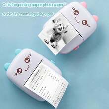 PRINHSJI Máy in nhiệt mini không dây 200Dpi, sạc USB, máy in nhãn dán không mực cầm tay kèm 10 cuộn giấy in nhiệt, dùng cho ảnh, ghi chú, quà tặng, hóa đơn, danh sách và nhật ký DIY - dùng cho gia đình và văn phòng - Nhiều màu - Xem 10