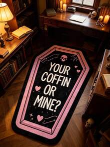 1pc Pink Coffin Pattern Floor Mat, Bathroom Mat, Bathroom Rug, Door Mat, Small Rug, Carpet, Floor Mat, Home Decor, Area Rug, Outdoor Mat, Home Decor, Area Carpet, Bedroom Rug, Washable Carpet - Multicolor - View 5