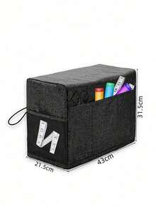1pc Sewing Machine Dust Cover, Protective Fabric With Convenient Side Pocket And Sturdy Handle, Fits Most Standard Machines And Accessories, Storage Bag, Organization - Multicolor - View 10