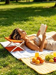 Foldable Beach Pillow, Portable Outdoor Neck Pillow, Camping Foldable Mat, Beach Leisure Pillow, Compact Space-Saving. Can Be Used As A Headrest Or Small Mat For Outdoor Camping, Easy To Unfold And Store, Highly Practical - Multicolor - View 3