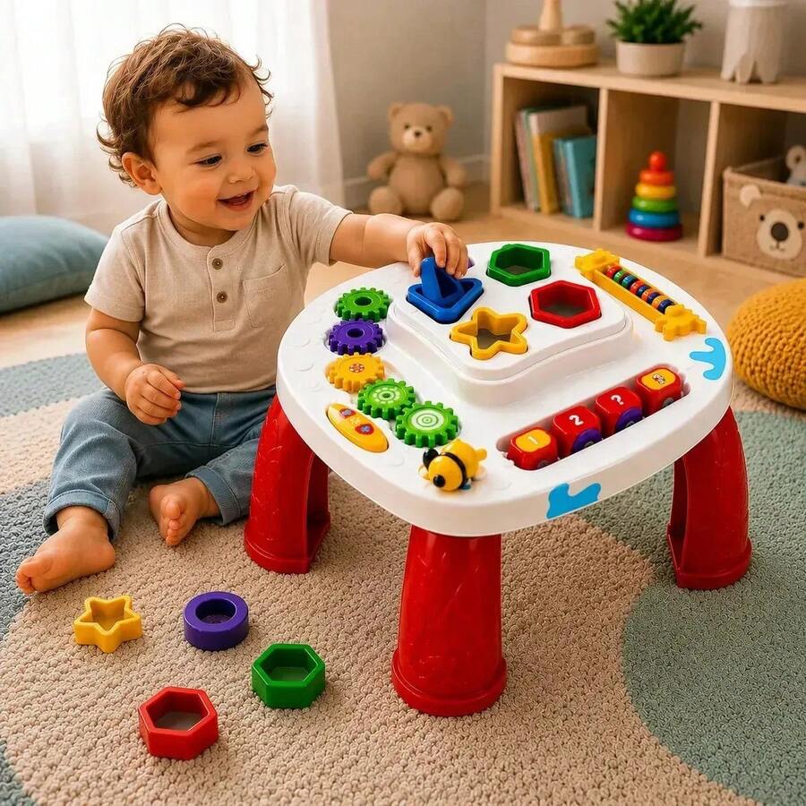 Play Time Educational Table Children's Activity Table Cotiplas - Đỏ - Xem 1